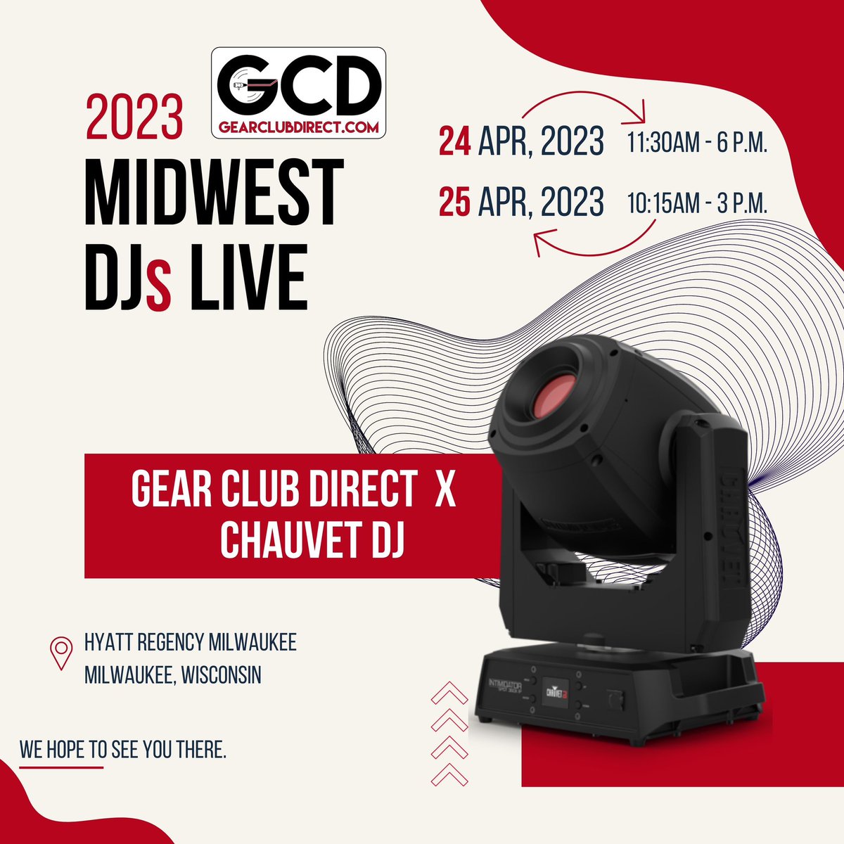 GearClubDirect's tweet image. Midwest DJs Live 2023🔊 
Chauvet DJ is partnering with Gear Club Direct, we hope to see you there🤩
.
.
.
.
.
#djequipments #midwestdjs #midwestdjslive #djparty #exhibit #lighting #professionallighting #nightclublighting #soundanlight #partylighting #midwestdjlive2023