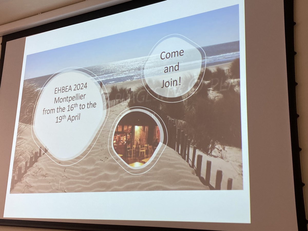 Very excited to announce #EHBEA2024 will be in the beautiful Montpellier from the 16-19th April 🥳🍷☀️