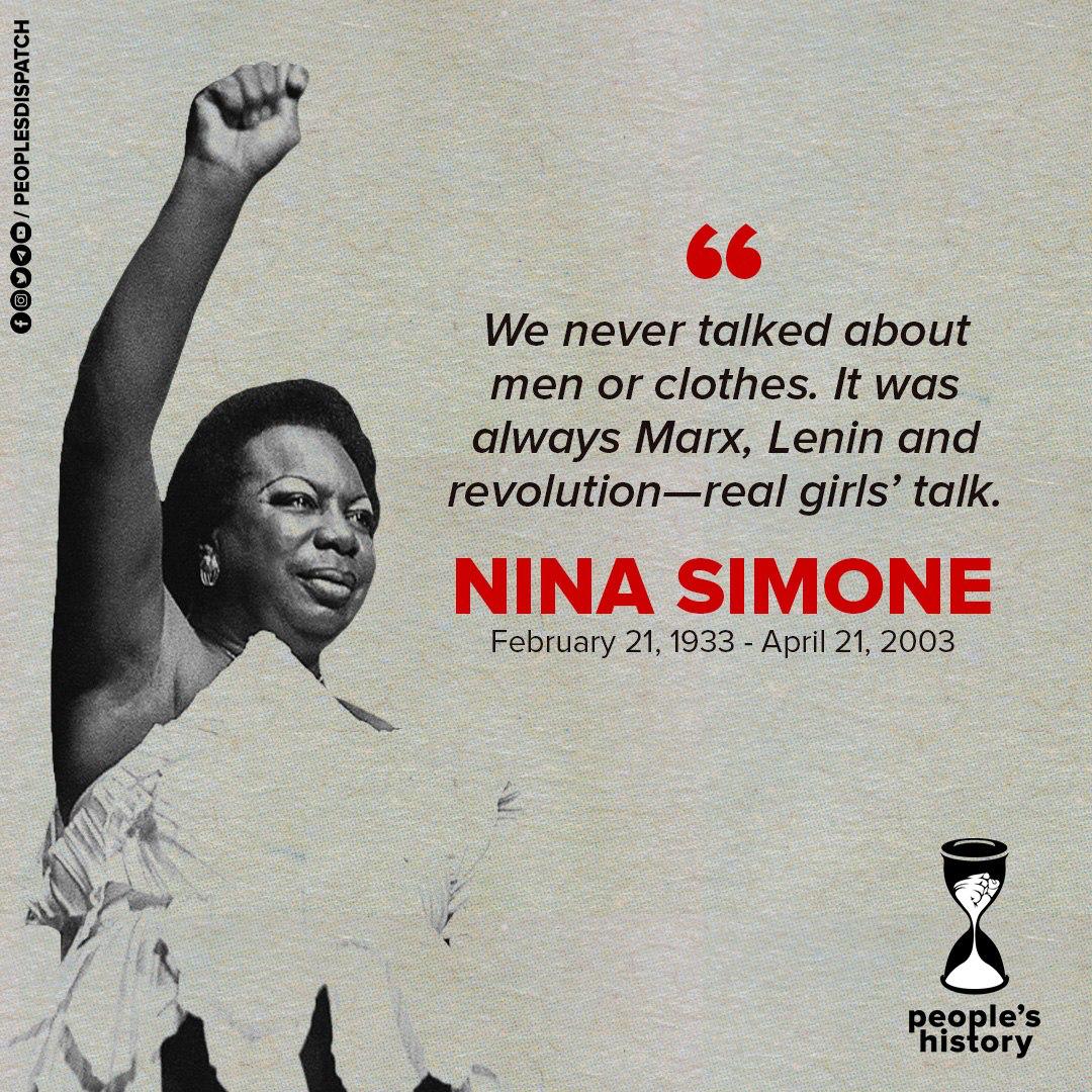 #PeoplesHistory | Today,we commemorate her death anniversary, we remember the revolutionary Black activist and singer Nina Simone.   Be like Nina Simone. Talk real girls' talk!✨🔥