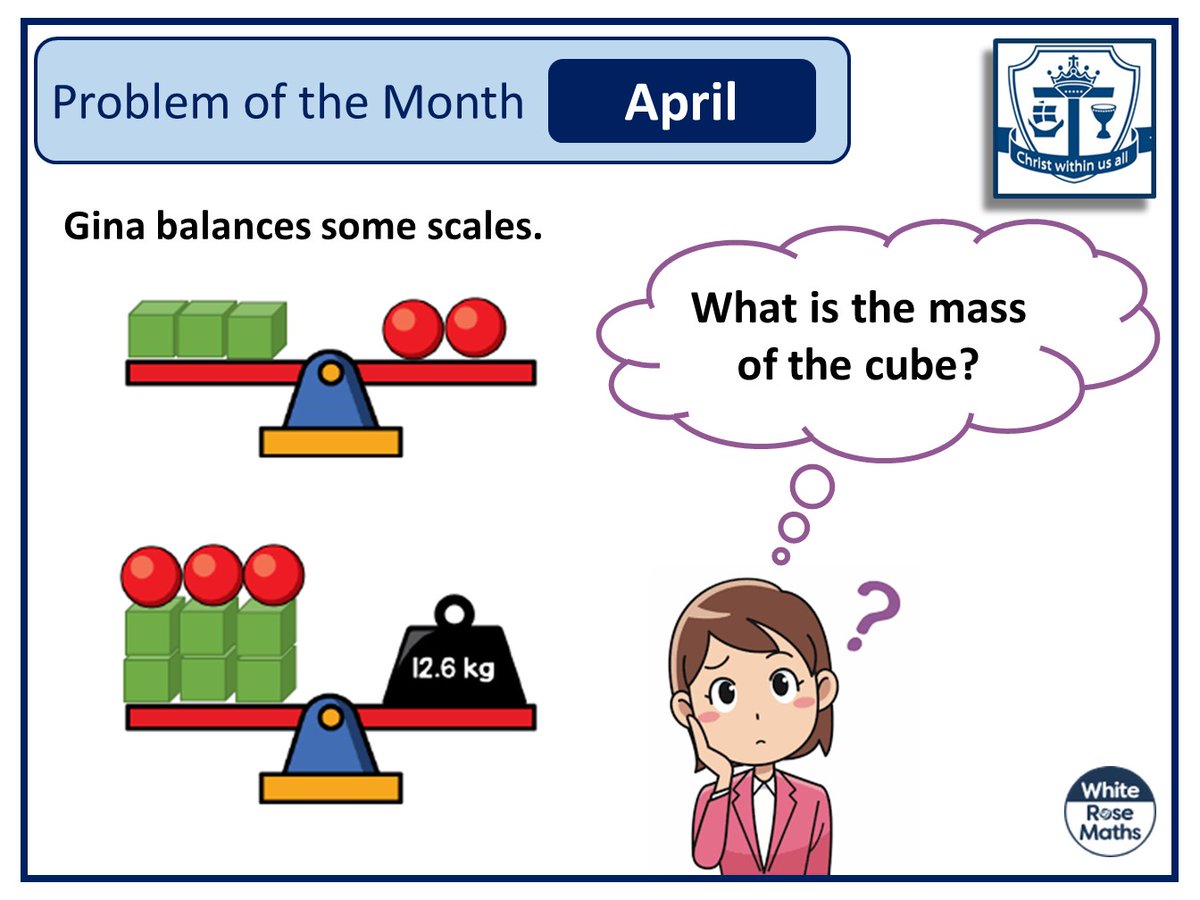 stmarysccmaths's tweet photo. Have a look at the problem of the month for April 👇👇 
Get your answer to Mrs Read in MA1 by the end of April to be in the prize draw for this month! https://t.co/6c1rOOSkhJ
