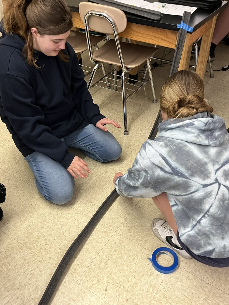 ScienceSnyder's tweet photo. Had a blast analyzing  acceleration, potential energy, and kinetic energy by creating marble roller coasters #handsonscience @CMSFalcons200 @WoodstockD200 #physics https://t.co/sTXtIvGv6n