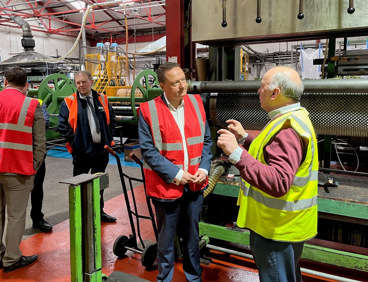 Great to have a visit from our local MP <a href="/JasonMcCartney/">Jason McCartney</a> MP to discuss the range of carbon footprint saving #geosynthetic products ABG has supplied for the <a href="/HS2ltd/">HS2 Ltd</a> project, with most of the #geocomposite and erosion control solutions manufactured at our UK factory here in Meltham