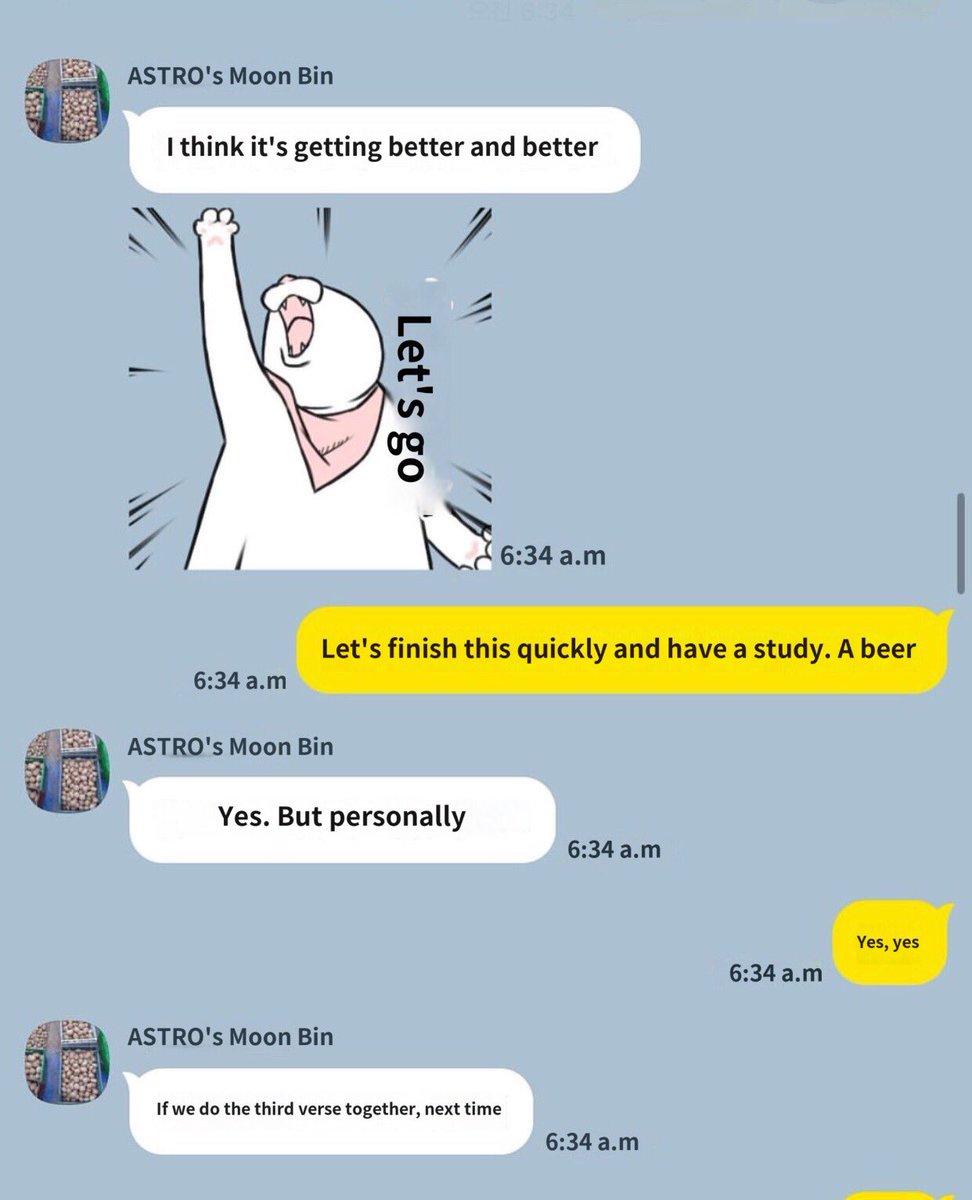 Myungjinluvz's tweet photo. OBROS posting their conversation of Moon Bin on his Instagram. 

Caption: I guess a lot of people love Bin. If you were an angel, you wanted to give me another chance. That’s how everyone feels. I am sorry that I couldn’t say let’s eat and drink beer. I wasn’t going to eat +++ https://t.co/EhgNs5vMIX