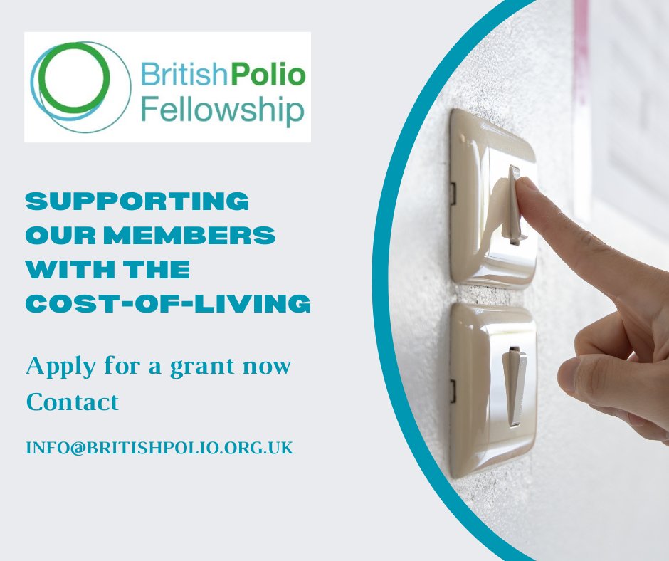 Need help with the #CostOfLivingCrisis? <a href="/Britishpolio/">British Polio</a>  Fellowship is helping its #polio members with a grant. Get in touch and apply now. Email us at info@britishpolio.org.uk