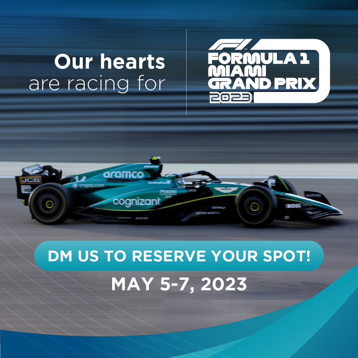 FLLJetscape's tweet photo. Accelerating your Formula 1 Experience🏎️🏎️🏎️
At Jetscape we are proud to welcome you South Florida and be your host during this thrilling event!✈️✈️✈️
NO EVENT FEES – NO SLOTS – NO RESTRICTIONS 
Make your reservations Today!
954-359-9991
customerservice@jetscapefbo.com
#formula1 https://t.co/AstWGRFku0