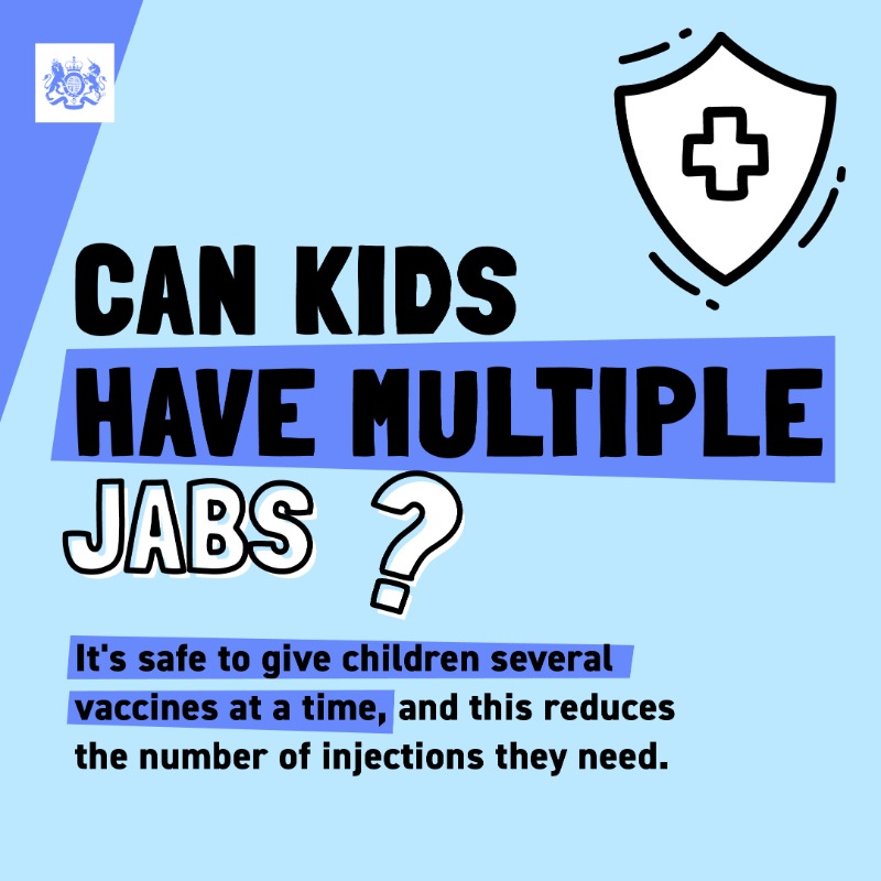 DHSCgovuk's tweet photo. Vaccination is the best way to protect ourselves and our children against serious infectious diseases.

It's important that vaccines are given on time - but if you or your child have missed one, contact your GP to catch up.

#WorldImmunisationWeek #VaccinesWork

More 🔽