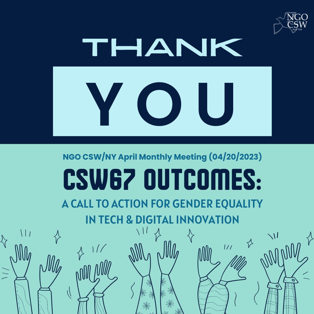 NGO_CSW_NY's tweet photo. 📣 Our April Monthly meeting included a yoga practice with @exhale2inhale and a debrief of the #CSW67 outcome with @Carynoyds @fazeelamubarak @vrushalimkadam Erika Dupuis @JDPassmoor Aina Iiyambo @IshaanShahUK and #NGOCSW Team
📽️Recording here : https://t.co/d8lgsE2Ofx https://t.co/bRRIdmuAZT