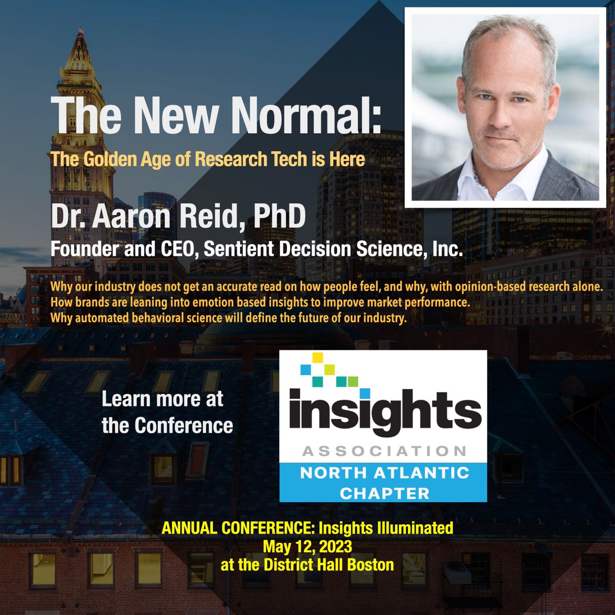🚀 Join us at Insights Illuminated on May 12 to hear from Dr. Aaron Reid on the next frontier of behavioral science and how to gain reliable measures of scaled access to human emotion. Register now:  lnkd.in/efRBf6zA #ResearchTech