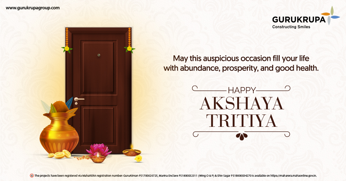 GurukrupaGroup's tweet image. May Akshaya Tritiya bring you prosperity and success in all your endeavors! This Akshaya Tritiya, make your homeownership dreams come true with #Gurukrupa Group.

AkshayaTritiya #AkshayaTritiya2023 #Festivepost #Occasion #EternalBlessings #RealEstate #Kalyan #Malad #Borivali