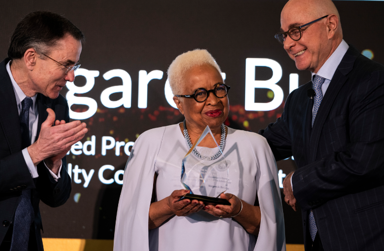 NUSL's tweet photo. Prof. Margaret Burnham, founder of @CRRJ_NUSL and faculty co-director of the Center for Law, Equity and Race, was honored for outstanding research and creative activity of national and international significance at the university’s honors convocation. https://t.co/SyIngrW0FX https://t.co/PhrGtRoQLW