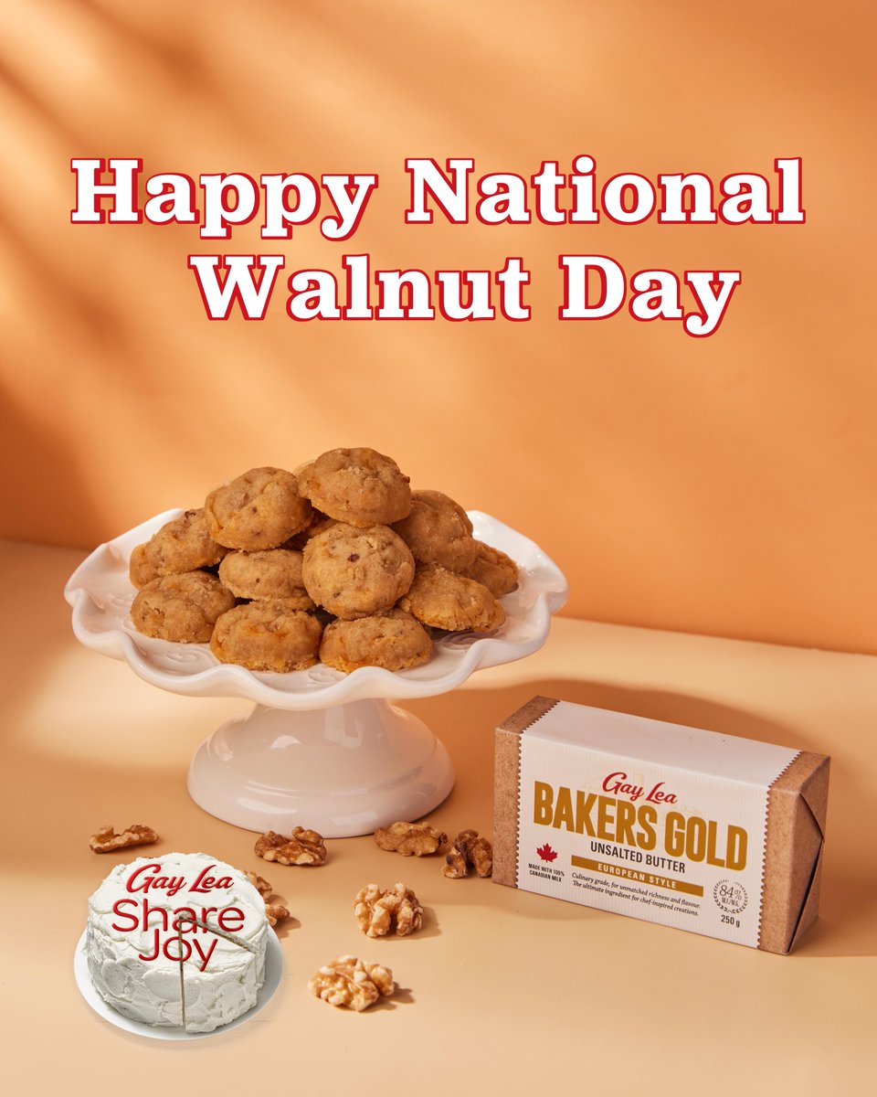 It's #NationalWalnutDay! 🌰 In celebration, try our recipe for cheddar walnut shortbread. With their blend of toasted walnuts and sharp cheese, these crackers are the perfect base for your favourite jellies and herbs. ❤️  #GayLeaShareJoy

gaylea.com/recipes/cookie…