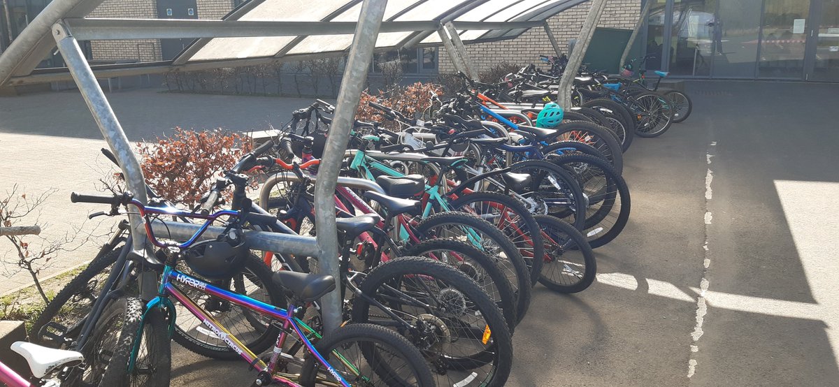 roadsafetyNAC's tweet photo. Penultimate bike check, sunny but windy @GarnockPrimary #weevan hopes all the pupils across North Ayrshire enjoy learning how about iCycle & the Highway Code. # weevan loves the full cycle shed #lifeskill @NAC_Education @North_Ayrshire @RoadSafetyScot #primaryschools #cycling https://t.co/m7h2ZkcBi7