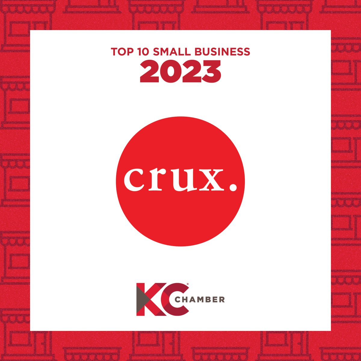 kcchamber's tweet photo. The final Top 10 Small Business to be announced today is @FindYourCrux. Welcome back to the Top 10! #CelebrateSmallBiz https://t.co/1zcScMgzW5