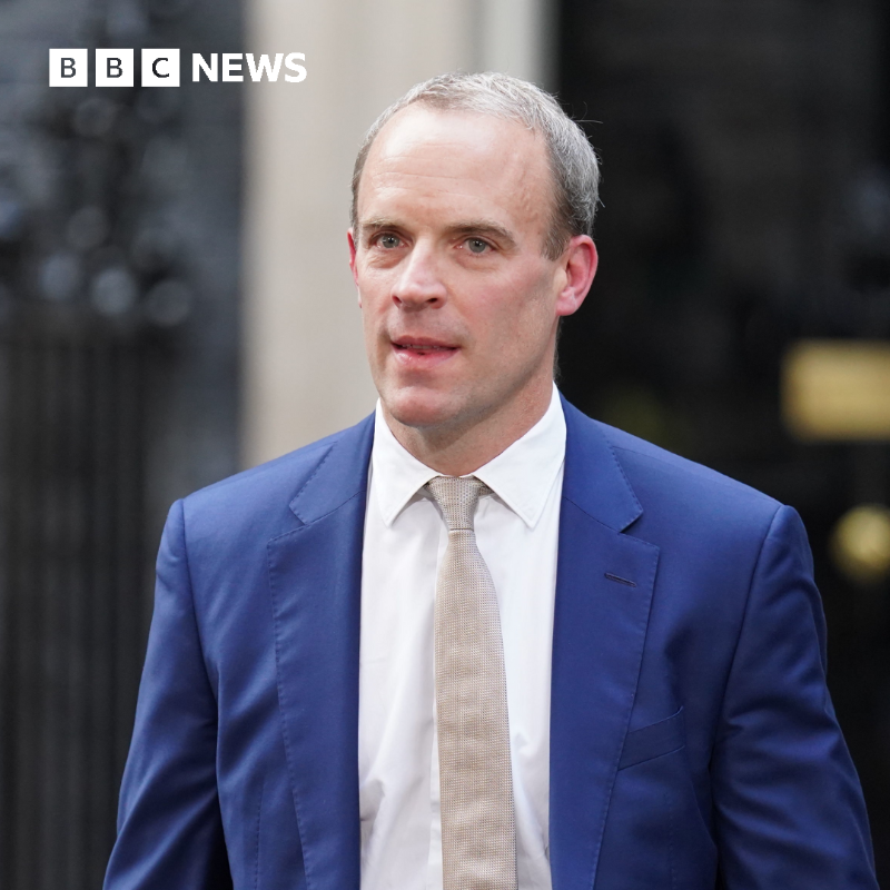 BBCNews's tweet photo. Dominic Raab speaks to the BBC's political editor Chris Mason after resigning as deputy prime minister

A report released today found Raab had "humiliated staff"

Follow live updates ⬇️