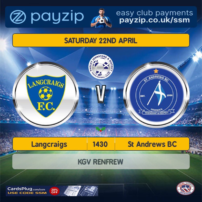 The boys make the trip up the M8 to face Langcraigs. We hope to kick in after a few positive results recently.