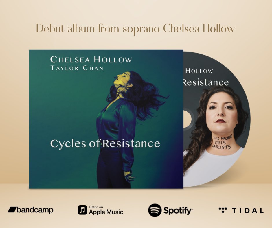 🎧Out today🎧: 
“Cycles of Resistance” by <a href="/chelseahollow/">𝐂𝐇𝐄𝐋𝐒𝐄𝐀 𝐇𝐎𝐋𝐋𝐎𝐖</a> 
24 art songs commissioned by Chelsea from 9 composers, including <a href="/OzdenGulsun/">Özden Gülsün</a>, <a href="/JasonCady/">Jason Cady</a>, and <a href="/piargno84/">Anthony R. Green</a>!

aerocademusic.com/cycles-of-resi…

#NewMusicFriday #ArtSongs #soprano #piano