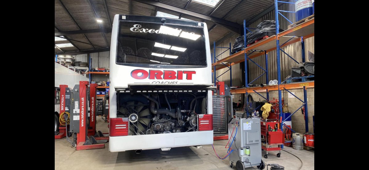 orbitcoachesltd's tweet photo. Our garage staff doing a great job of serving the air conditioning systems on the executive coaches ready for a hot summer! 🌞 https://t.co/6Zd8zcWrZU