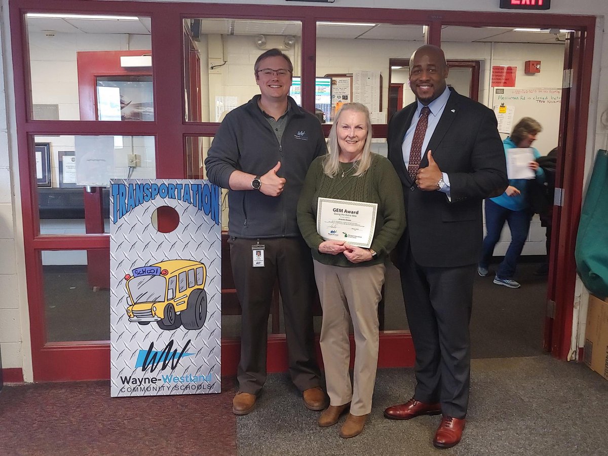 WWCSD's tweet photo. Congratulations to our March G.E.M. awardees Jean Barber (Schweitzer Elementary), Jeanie Down (Transportation), Larry Lyman (Wayne Memorial High School) and Julie Rave (Adams Middle School). Thank you for Going the Extra Mile! https://t.co/qF5GFgimbb