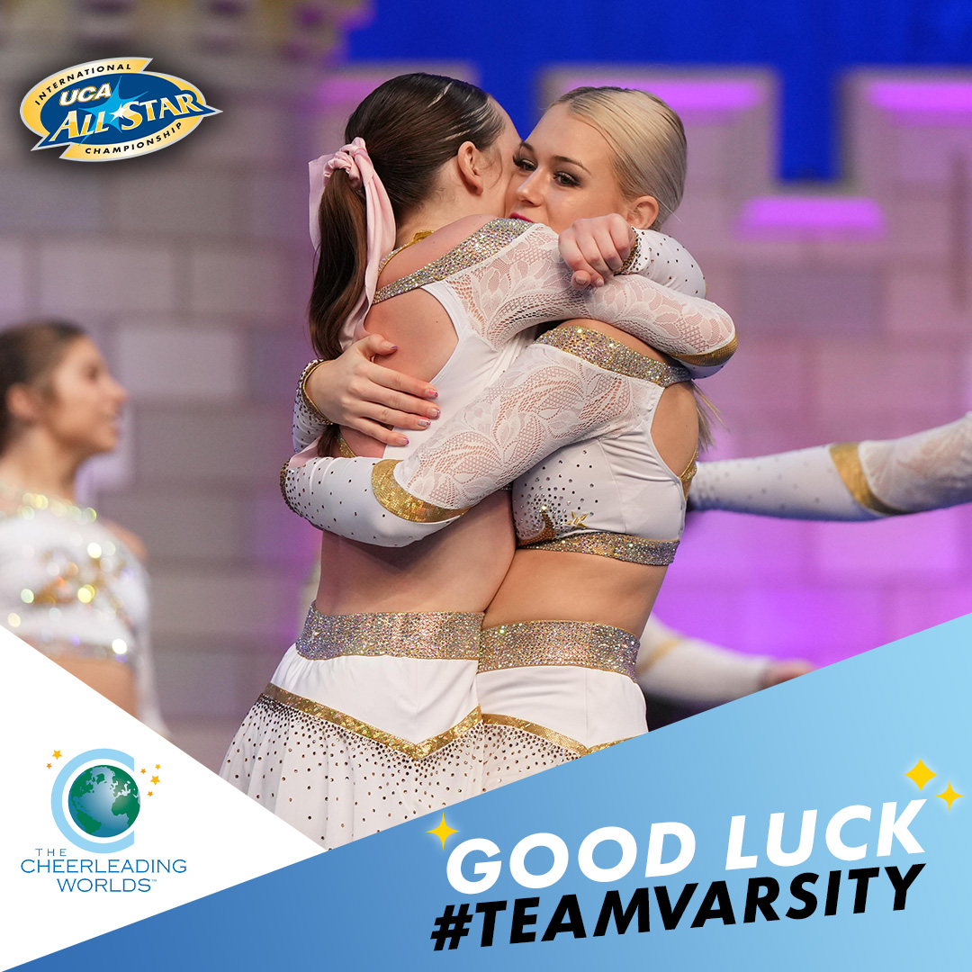 Wishing a very cheerful 𝑮𝑶𝑶𝑫 𝑳𝑼𝑪𝑲 to the teams representing UCA and #TeamVarsity at The Cheerleading Worlds this weekend!🌎 🌍 🌏