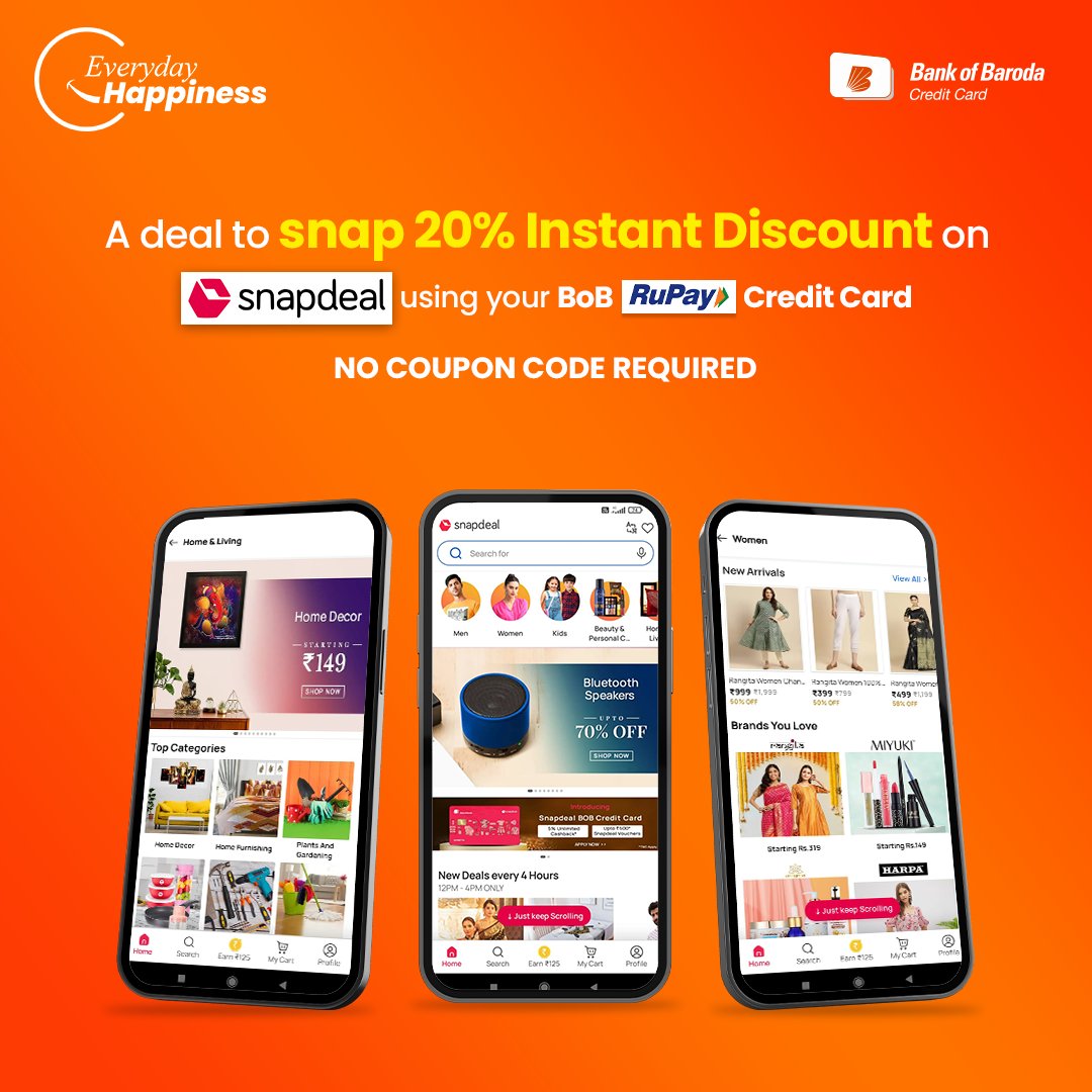 Bank of Baroda Credit Card on Twitter "Make Snapdeal shopping a