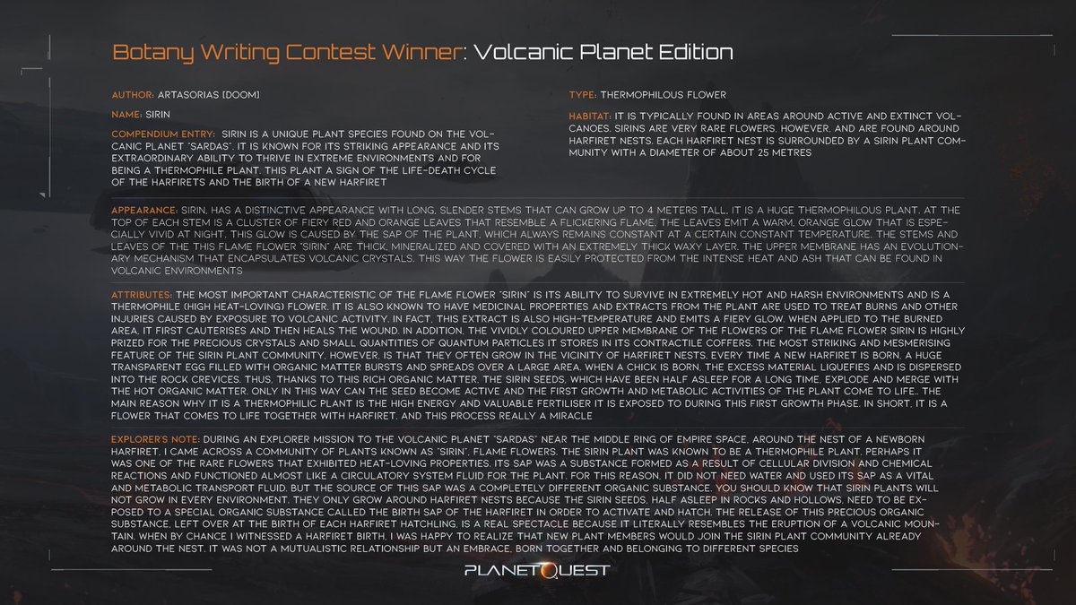 JoinPlanetQuest's tweet photo. #PQFanContent Spotlight! 🙌
How the tables have turned 👀 Explorers Nadejda and Artasorias switched places! Nadejda is now the reigning champion of the Bestiary contest, and Artorias continues his winning streak with his Botany entries 🎉
Which one is your favorite, Explorer? https://t.co/v3WzNtLwzc