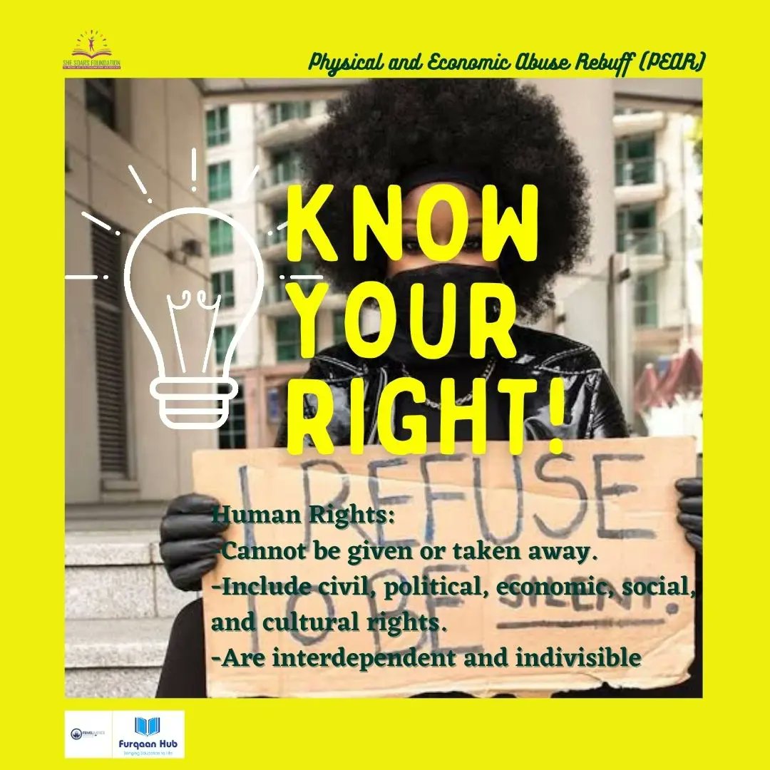 She_Soars_'s tweet image. Understanding human rights is the first step to stop gender based violence (GBV)

#ProjectPEAR
#StopGBV