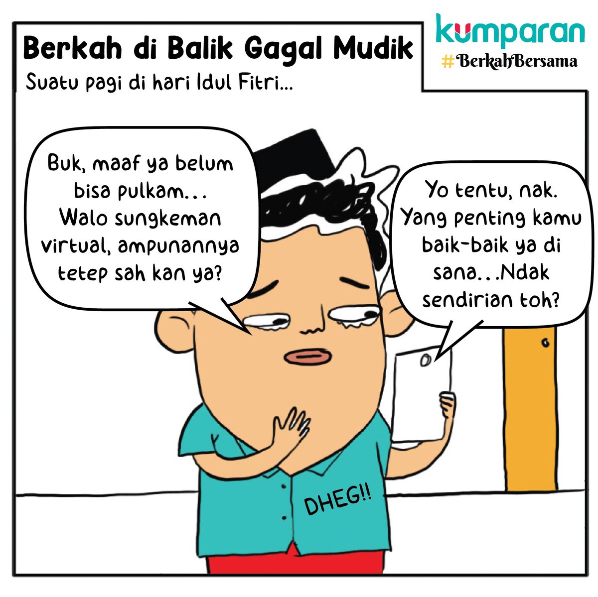 kumparan's tweet photo. Cung yang lebaran tahun ini gagal mudik karena keadaan! ☝️
Selamat merayakan Lebaran dari jauh, semoga kamu bisa pulang ke keluarga di tahun depan!
#berkahbersama #komikkumparan #creative #postr #collab #ramadhan https://t.co/H6isiFicLV