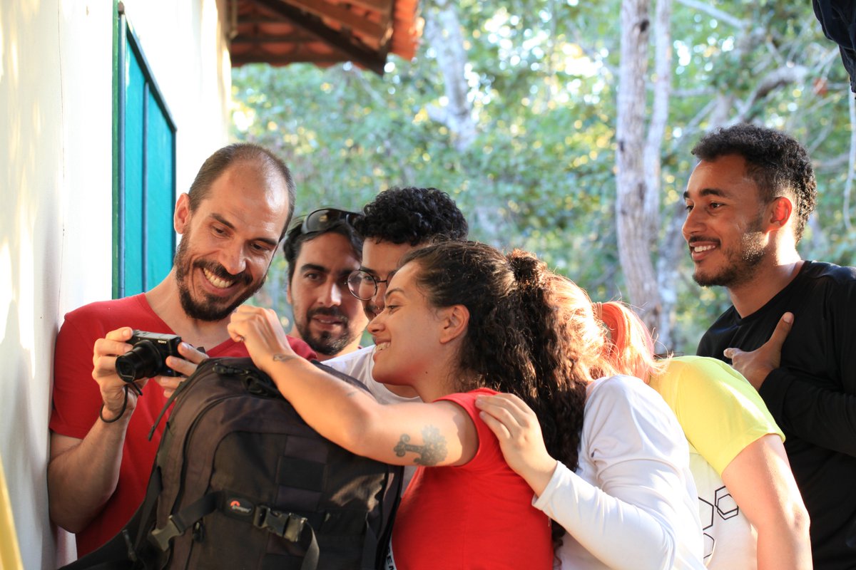 BioInteractLab's tweet photo. The moment of truth: Viewing the results in slow-mo of explosive pollination in Hyptis.  Filming was done as a Brazilian Team-effort: one person holding flower, one holding the camera, one triggering the flower, while another held a magnifying glass https://t.co/VRoMr35w4Y