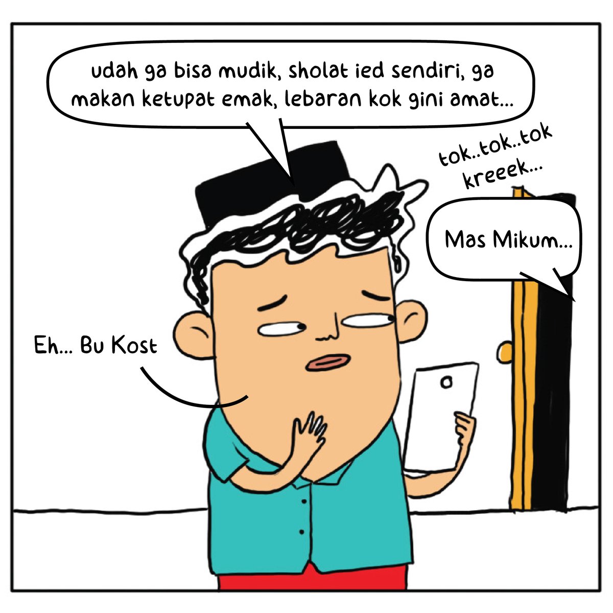 kumparan's tweet photo. Cung yang lebaran tahun ini gagal mudik karena keadaan! ☝️
Selamat merayakan Lebaran dari jauh, semoga kamu bisa pulang ke keluarga di tahun depan!
#berkahbersama #komikkumparan #creative #postr #collab #ramadhan https://t.co/H6isiFicLV