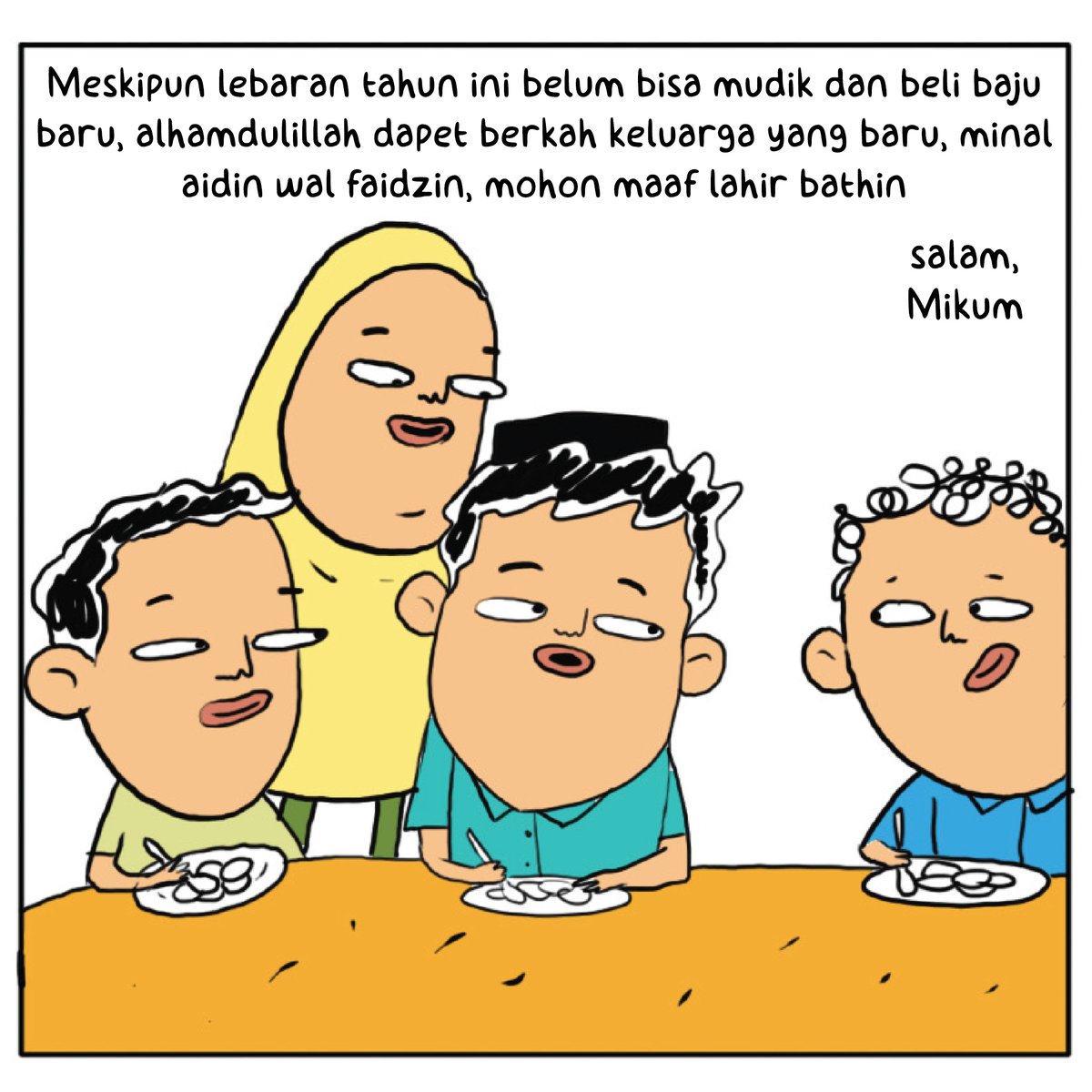 kumparan's tweet photo. Cung yang lebaran tahun ini gagal mudik karena keadaan! ☝️
Selamat merayakan Lebaran dari jauh, semoga kamu bisa pulang ke keluarga di tahun depan!
#berkahbersama #komikkumparan #creative #postr #collab #ramadhan https://t.co/H6isiFicLV