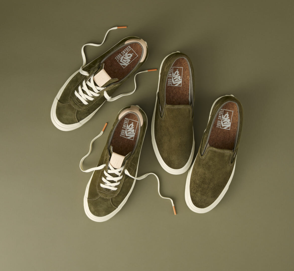 sucre_fils's tweet photo. Vans + Todd Snyder Launch Limited Edition ‘Dirty Martini’ Lace-Up and Slip-On Sneakers https://t.co/UAvqBy5uVh https://t.co/ySIA8knDtx