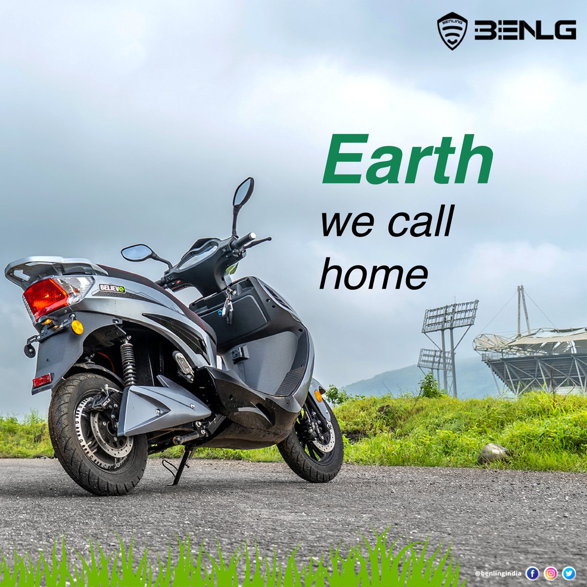 Happy Earth Day, everyone! 🌍 One easy way to reduce our carbon footprint is by switching to electric vehicles, like this electric scooter from Benling, India.🛵 #EarthDay #ElectricScooter #benling