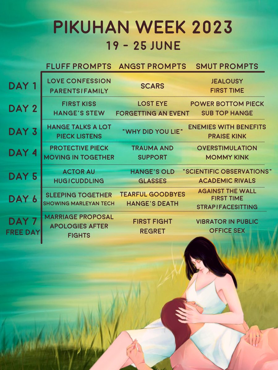 Hi Pikuhans!  

We are pleased to announce the prompts for Pikuhan Week 2023, voted for by you!  

Check out our carrd (pikuhanweek.carrd.co) or the thread below for information on our guidelines and FAQ!  We hope to see you from 19 June to 25 June !

art by: @fawningss