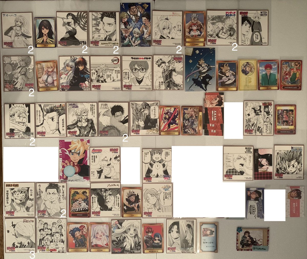 ta0405so's tweet photo. 【交換】 ジャンプフェア ジャンフェス アニメイト JF SCF カード ブロマイド ���紙 特典

譲:画像3～ ヒロアカ NARUTO ジョジョ 斉木楠雄  双星の陰陽師 エルドライブ アクタージュプラチナエンド

求:異種 画像1＞2(鬼滅 終わりセラフ 青の祓魔師 ハイキュー ONEPIECE SPYFAMILY)

郵送→ https://t.co/LyVamxNnv5