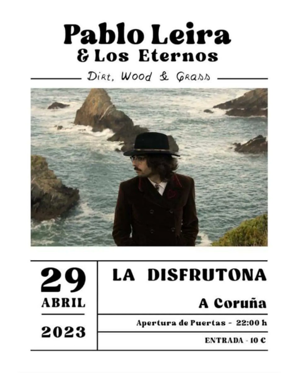 FerrorRecords's tweet photo. Proximos concertos de Pablo Leira... 

29 de Abril - La Disfrutona (A Coruña)

28 de Abril - La Room (Ferrol)

@FerrorRecords #ferrorrecords @LosEternos1 #loseternos #ladisfrutona #laroom #Ferrol @pabloleira99 #PabloLeira #country #altcountry #americana #dirtwoodgrass https://t.co/ehFzdZoKRe