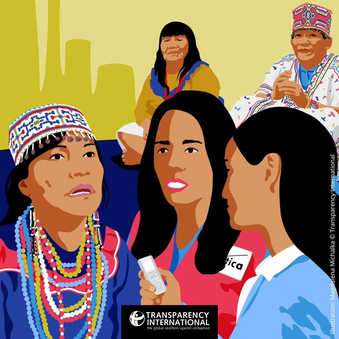 Illustration showing indigenous people from Peru. Transparency International.