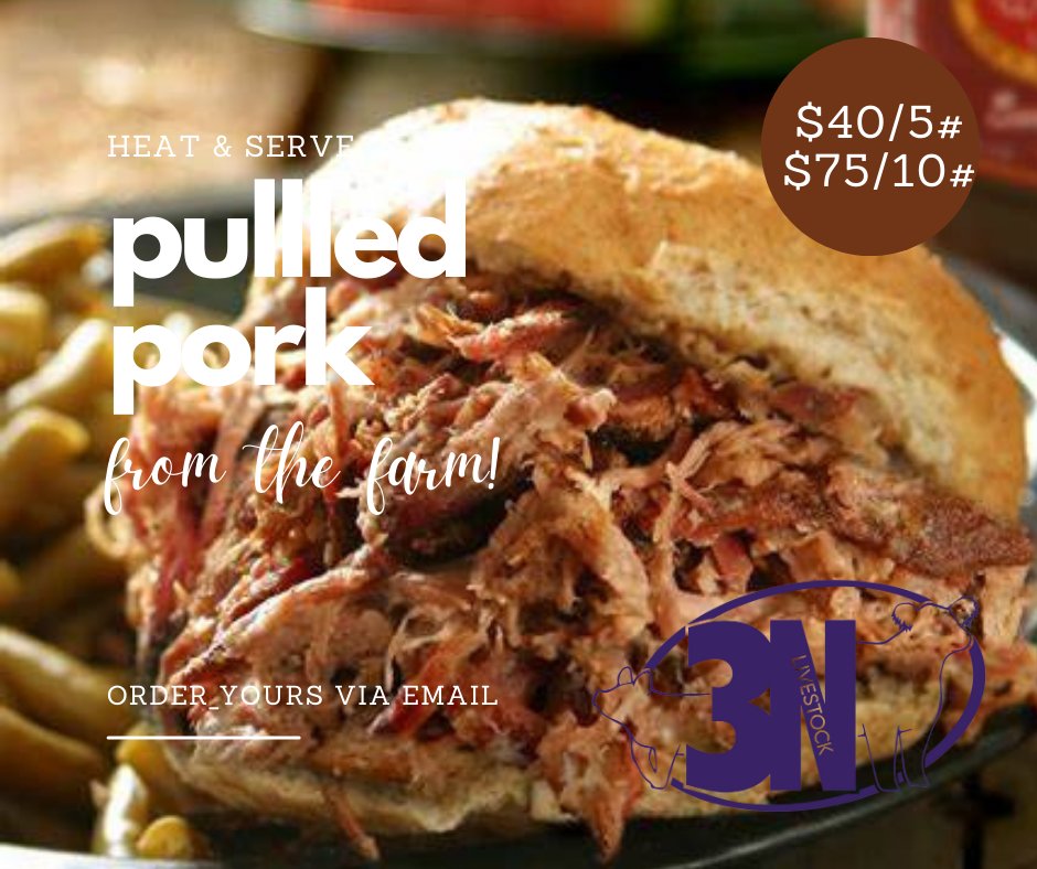 angbarney's tweet photo. Our Pulled Pork is in!  Great way to feed a gang!  Frozen - can use now or later!  #monclova #localbusiness #fromthefarm 3NLIVESTOCK FARM TO FREEZER - your locally raised pork and beef family farm. https://t.co/NIJbnWnDPF