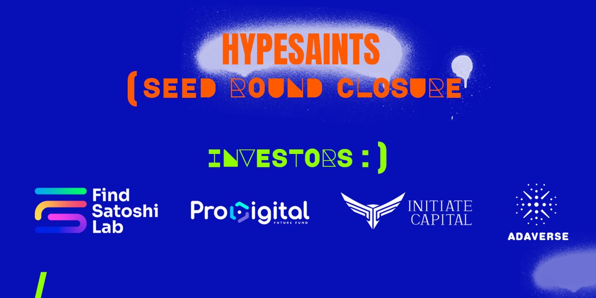 HypeSaints_Official|Phase 3 (@hypesaintsnft) on Twitter photo We are excited to announce that HypeSaints has closed seed funding round! HypeSaints has raised a million-level seed round, led by <a href="/fslweb3/">FSL Ecosystem</a> and <a href="/ProDigitalFund/">ProDigital Future Fund</a> , with participation from <a href="/initiatecapital/">Initiate Capital</a> , <a href="/Adaverse_Acc/">Adaverse Accelerator</a> , and more independent investors. 🤜🤛
Read on🧵⤵️ We are excited to announce that HypeSaints has closed seed funding round! HypeSaints has raised a million-level seed round, led by <a href="/fslweb3/">FSL Ecosystem</a> and <a href="/ProDigitalFund/">ProDigital Future Fund</a> , with participation from <a href="/initiatecapital/">Initiate Capital</a> , <a href="/Adaverse_Acc/">Adaverse Accelerator</a> , and more independent investors. 🤜🤛
Read on🧵⤵️