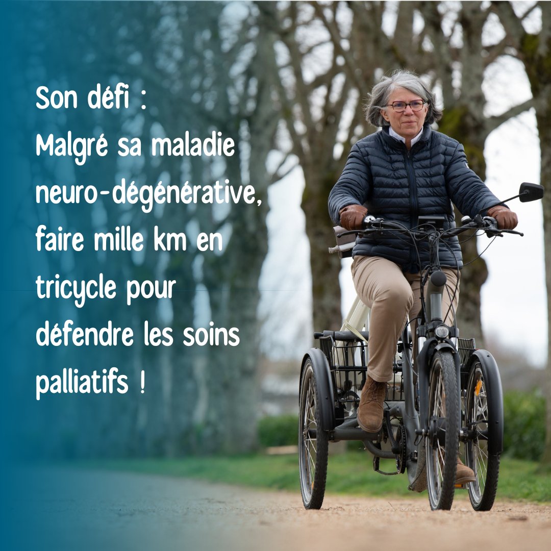 soulagerpastuer's tweet photo. 💥Demain, c'est le grand départ de Caroline !
Membre de notre collectif et porte-parole de 100% Vivants, Caroline est atteinte d'une maladie #neurodégénérative.
Son défi : parcourir 1000km à vélo pour défendre les #soinspalliatifs.
Recevoir la newsletter : https://t.co/knglEhyh4z https://t.co/uMcNnNFzYZ