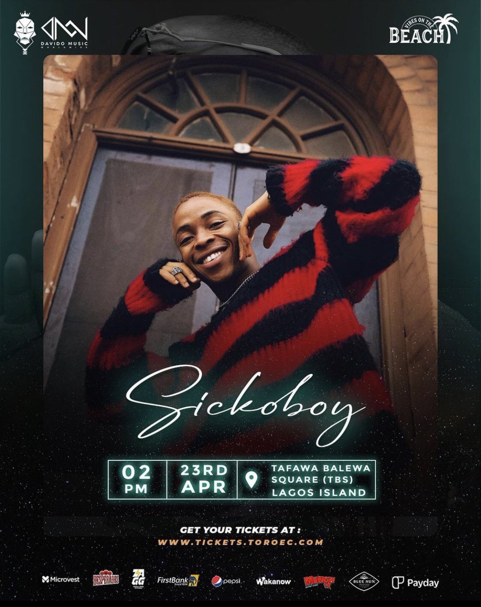sickoboymp3's tweet photo. I feel so blessed to be opening for 001 @davido on Sunday ! 🐐 big shout out to @ToroEntComp for putting me on!🙌❤️ https://t.co/rdoBbaoBTd