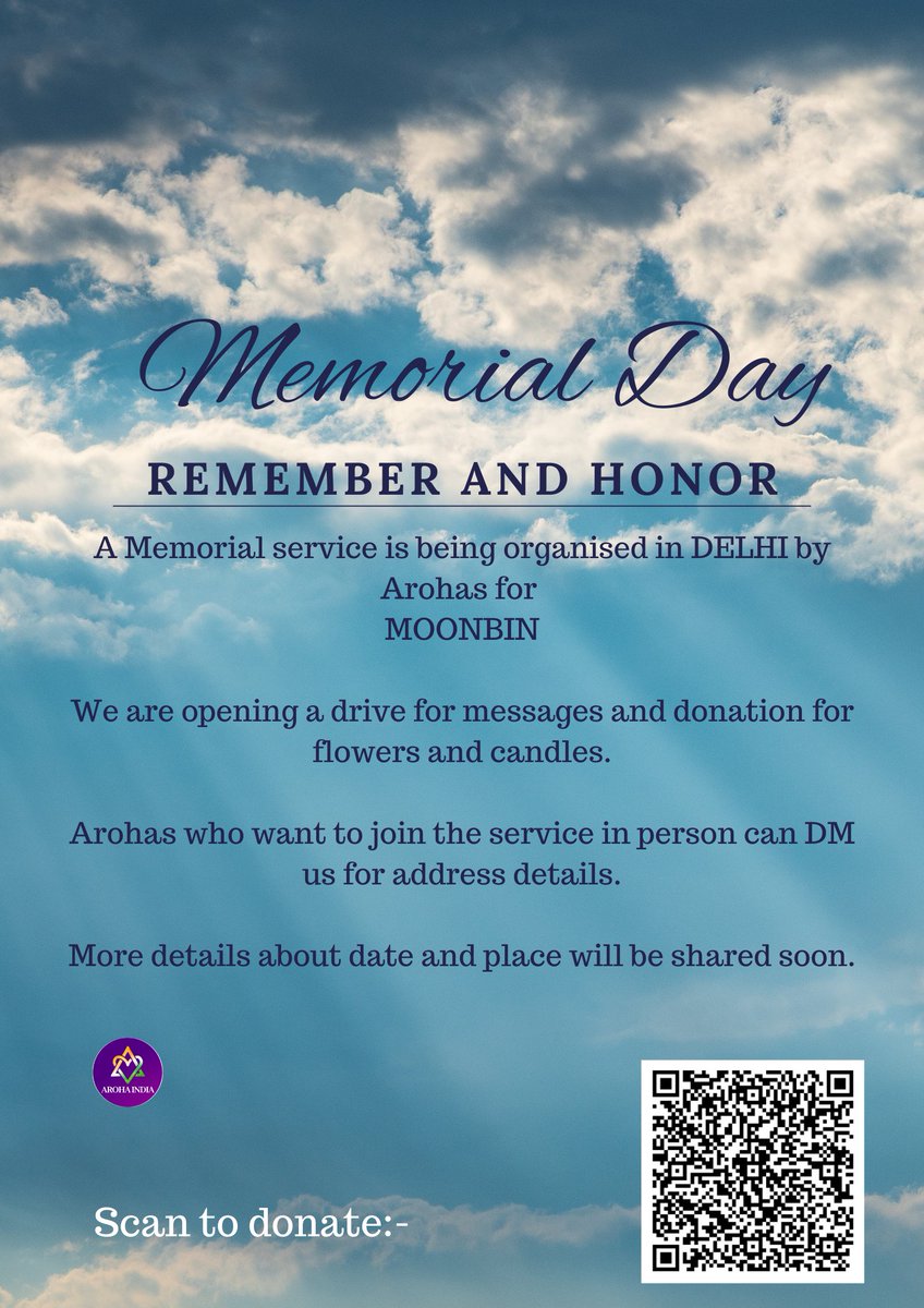 ArohaIndia's tweet photo. Memorial Service for #MOONBIN in Delhi!

We wanted to pay our respects to our binnie and organise a candle service.

P.S- This is open for all fandoms and absolutely anyone who wants to pay their respects to MOON BIN 
Last date: 22nd April 2023
Fill form
🔗https://t.co/xL3AEnAK6R https://t.co/0Z4vcy272l