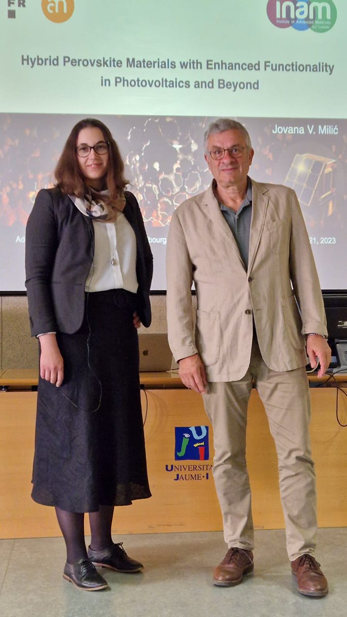 inam_uji's tweet photo. Thanks to @jovana_v_milic from Adolphe Merkle Institute, University of Fribourg for visiting us and sharing with us her outstanding work on Hybrid Perovskite Materials with enhanced functionality in photovoltaics.
It has been a very stimulating and enriching talk!! https://t.co/CWy2cQkFn3