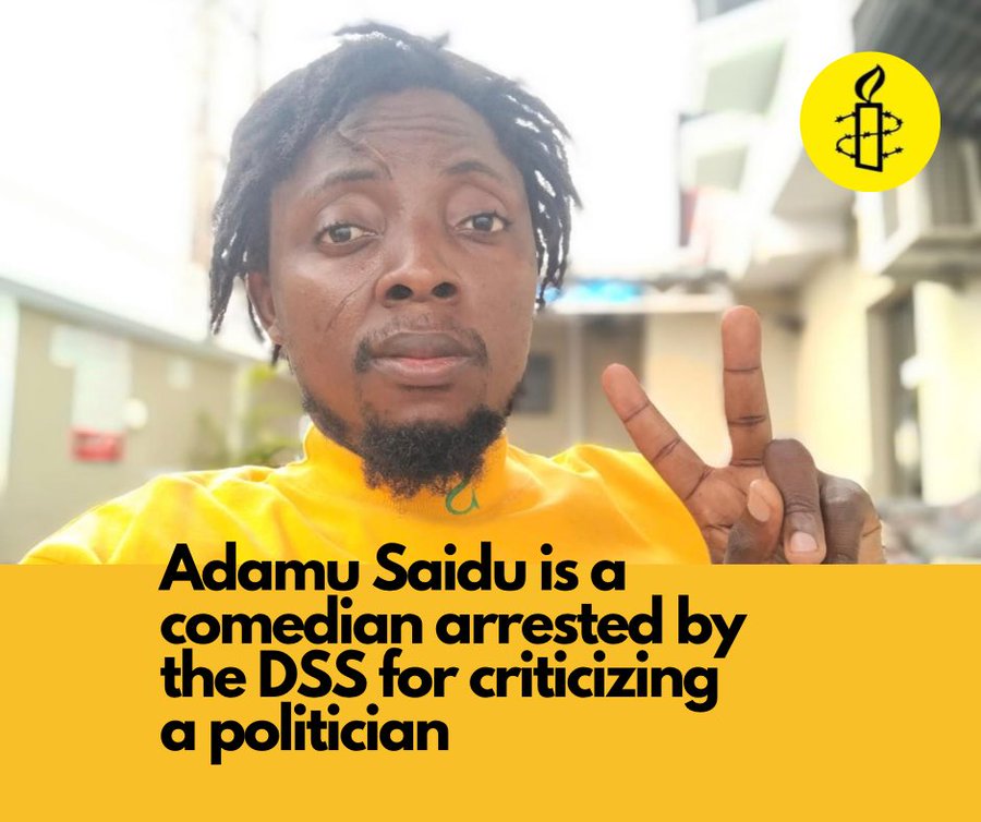 SaharaReporters's tweet photo. Amnesty International Calls For Immediate Release Of Comedian, Adama ‘Cartoon BoyTV’ Detained For Criticising Kogi Deputy Governor, Onoja | Sahara Reporters https://t.co/E1jCQZNEst https://t.co/ltO8kU2Q08