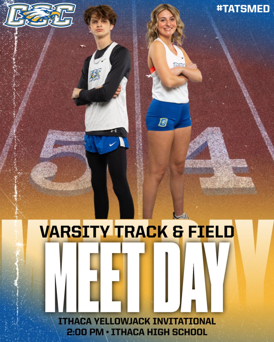 CCC_Eagles's tweet photo. VARSITY TRACK &amp; FIELD
Today - Friday - April 21st
Ithaca Yellowjacket Invite
2:00pm = Field Events start
3:15pm = Running Events start

Ithaca High School
710 Union St.
Ithaca, MI 48847 https://t.co/Yw6OEjZ16n