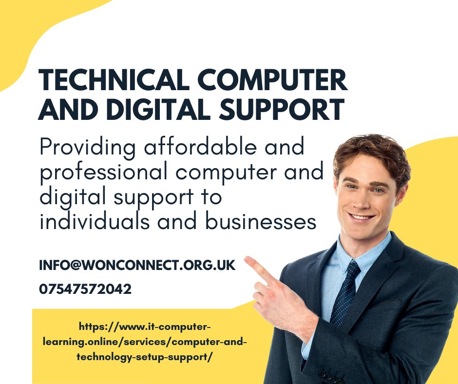 wonconnect's tweet image. Won Connect provides professional and affordable IT and Digital support
👉🏽 Do you require assistance with setting up your new computer?
👉🏽 Software and Hardware
more
it-computer-learning.online/services/compu…
📲 Call: 07547572042
#technicalsupport #itsupport #computersupport #internetsupport