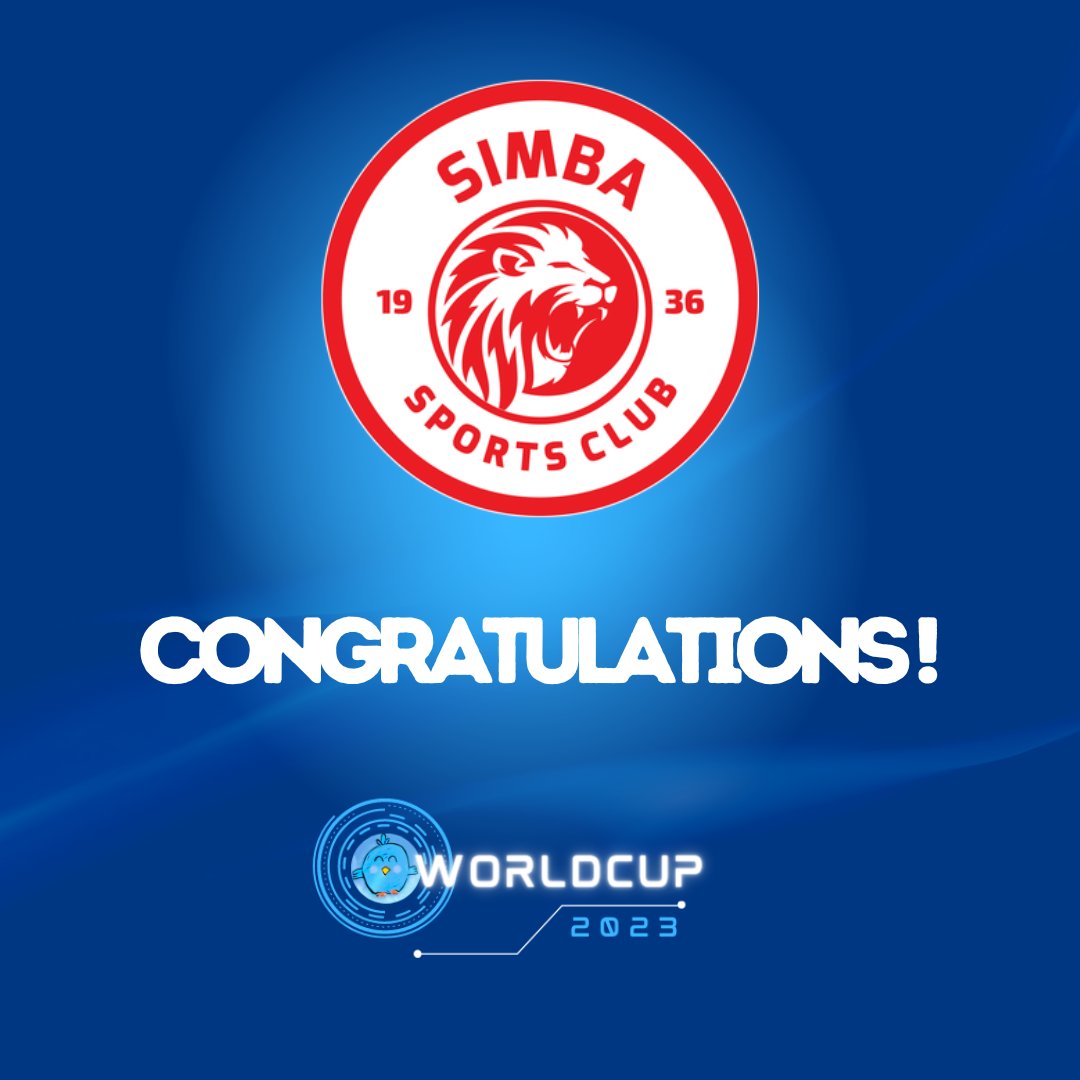 DeporFinanzas's tweet photo. 🔴 @SimbaSCTanzania is the third semifinalist!!    

💥 First ever African team in the #TwitterWorldCup  semifinal.

¡CONGRATULATIONS!  

#2023TwitterWorldCup https://t.co/kN7WQOe0mX