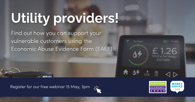 SEAresource's tweet photo. Our upcoming information session will provide an overview of the Economic Abuse Evidence Form (#EAEF) and how utility companies can begin using this innovative tool to support victim-survivors of economic abuse.