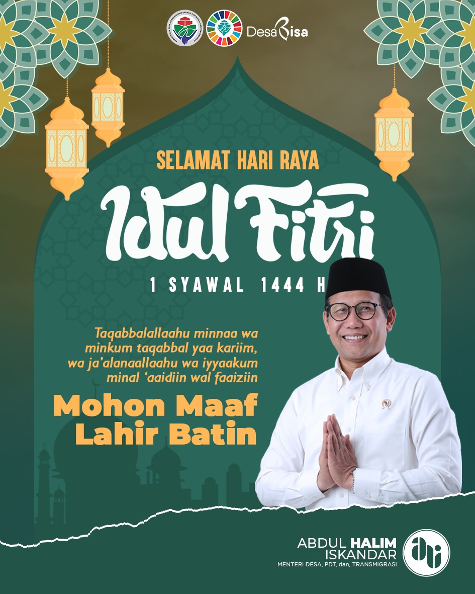 Takbir dan tahmid bergema, seluruh muslim merayakan kemenangan bersama,,,,
Kini Ramadhan telah pergi, semoga kita dipertemukan dengan ramadhan di masa depan nanti,,,
Selamat Idul Fitri, mohon maaf lahir batin 🙏