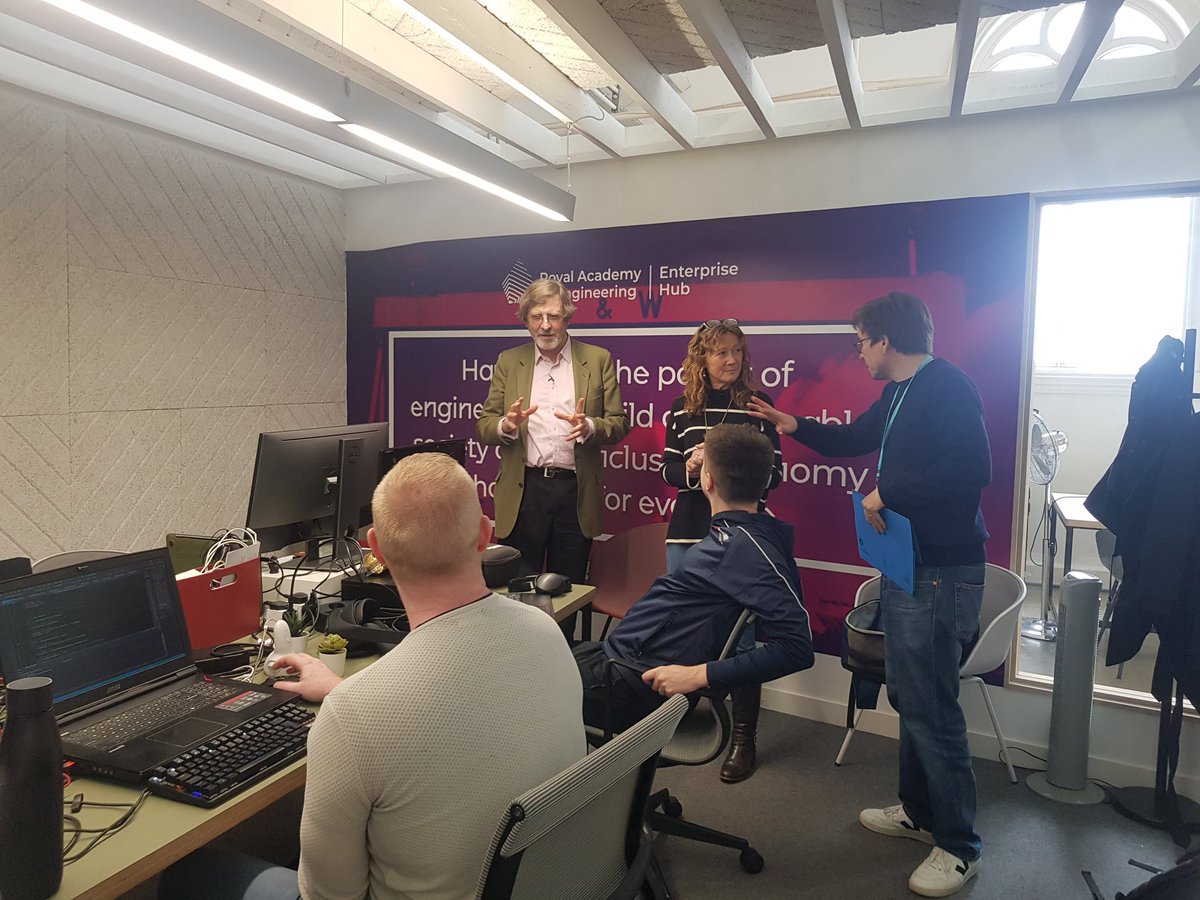 RAEng_Hub's tweet photo. Exciting stuff happening today 🎬

We're thrilled to have #HubMember Professor Cathy Craig, CEO of @incisivsport and her mentor Brewster Barclay from @Zuhlke_UK join us. 2023 marks the Enterprise Hub's 10th anniversary - stay tuned to see what celebrations we've got in store 🎉 https://t.co/2PLh5lRkF9