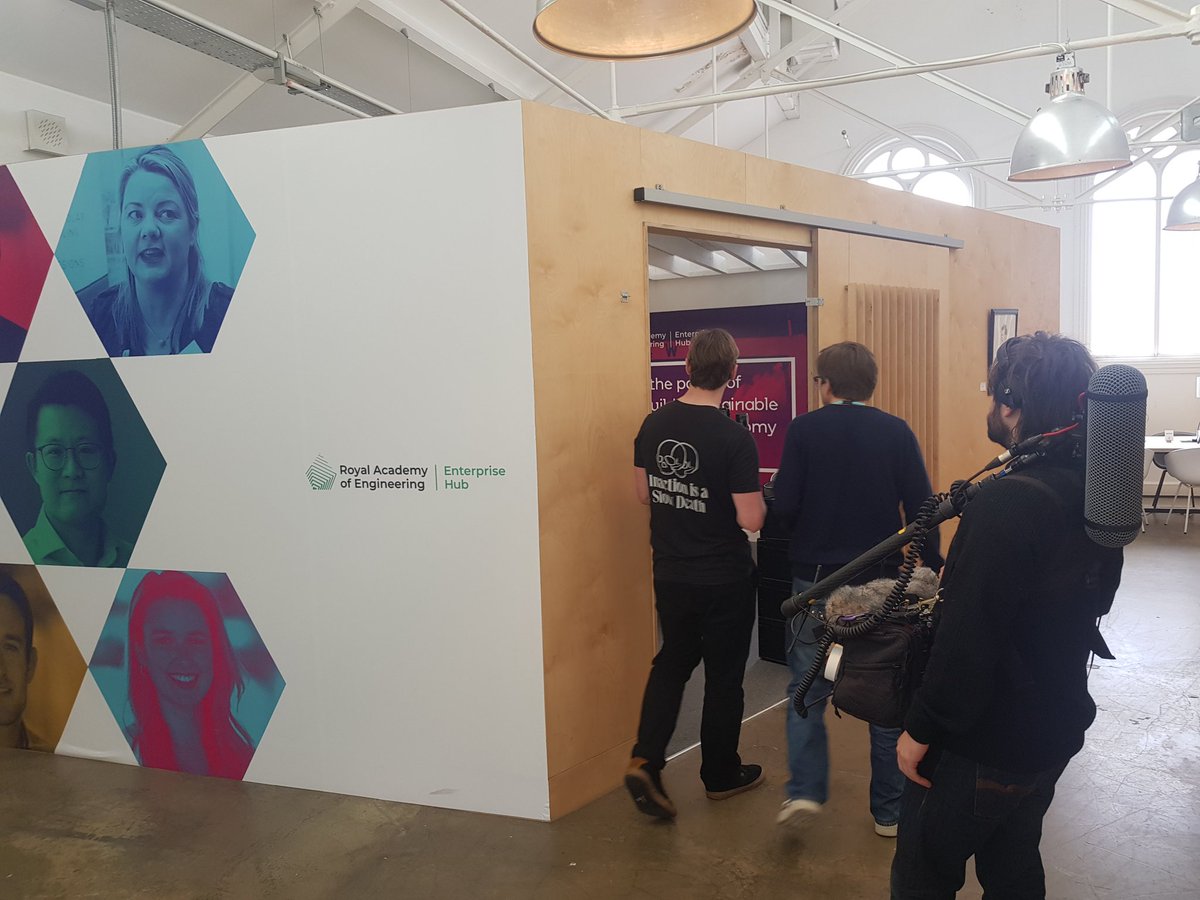 RAEng_Hub's tweet photo. Exciting stuff happening today 🎬

We're thrilled to have #HubMember Professor Cathy Craig, CEO of @incisivsport and her mentor Brewster Barclay from @Zuhlke_UK join us. 2023 marks the Enterprise Hub's 10th anniversary - stay tuned to see what celebrations we've got in store 🎉 https://t.co/2PLh5lRkF9